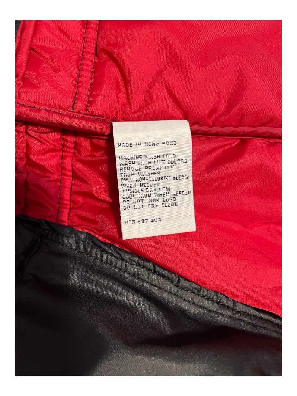 Nautica Black Quilted Puffer Jacket with Red Accents,L - Picture 7 of 14